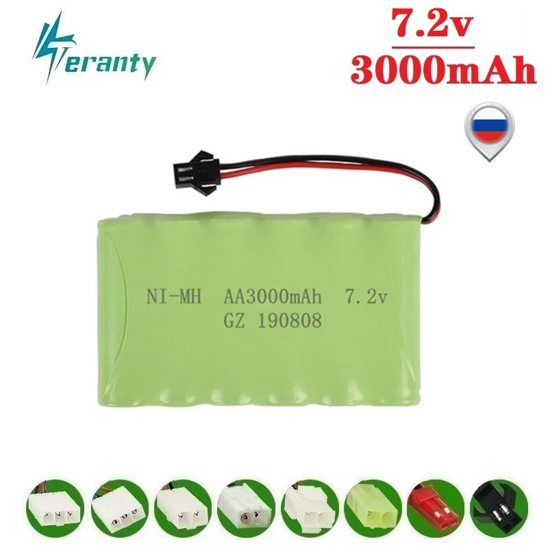 

Upgrade 7.2v 3000mah NiMH Battery For Rc Toys Cars Tanks Trucks Robots Guns Boats AA Ni-MH 7.2v Rechargeable Battery Pack 1pcs