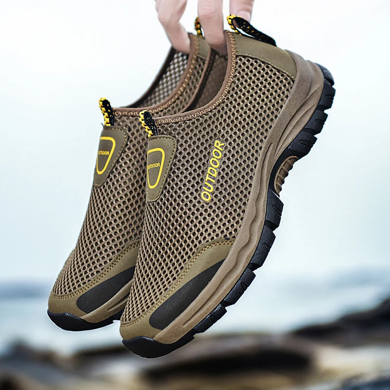 

Breathable Mesh Men Hiking Shoes Outdoor Non-slip Durable Trekking Climbing Shoes Male Upstream Wading Water Sneakers