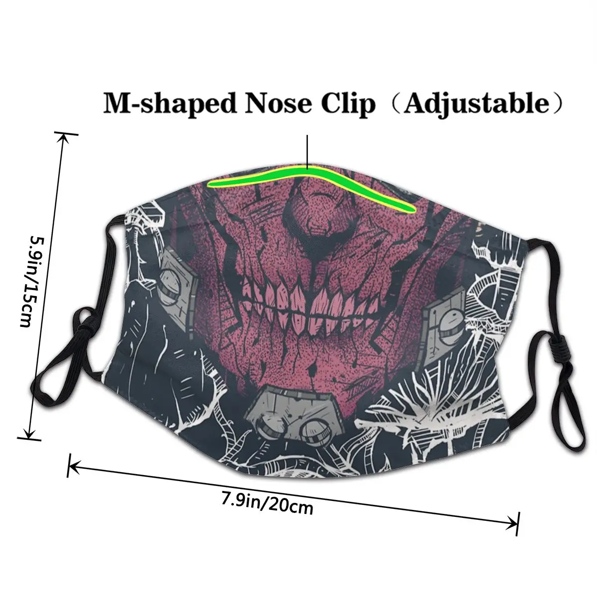 Dorohedoro Skeleton Non-Disposable Face Mask Dark Goth Anime Anti Haze Dustproof Protection Cover Respirator Mouth Muffle | Аксессуары