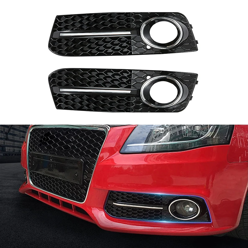 1 Set Car Fog Lights Cover Grill for Audi A4 B8 2008-2012 Automobile Front Bumper JDM DIY Styling Decoration Accessories | Автомобили и