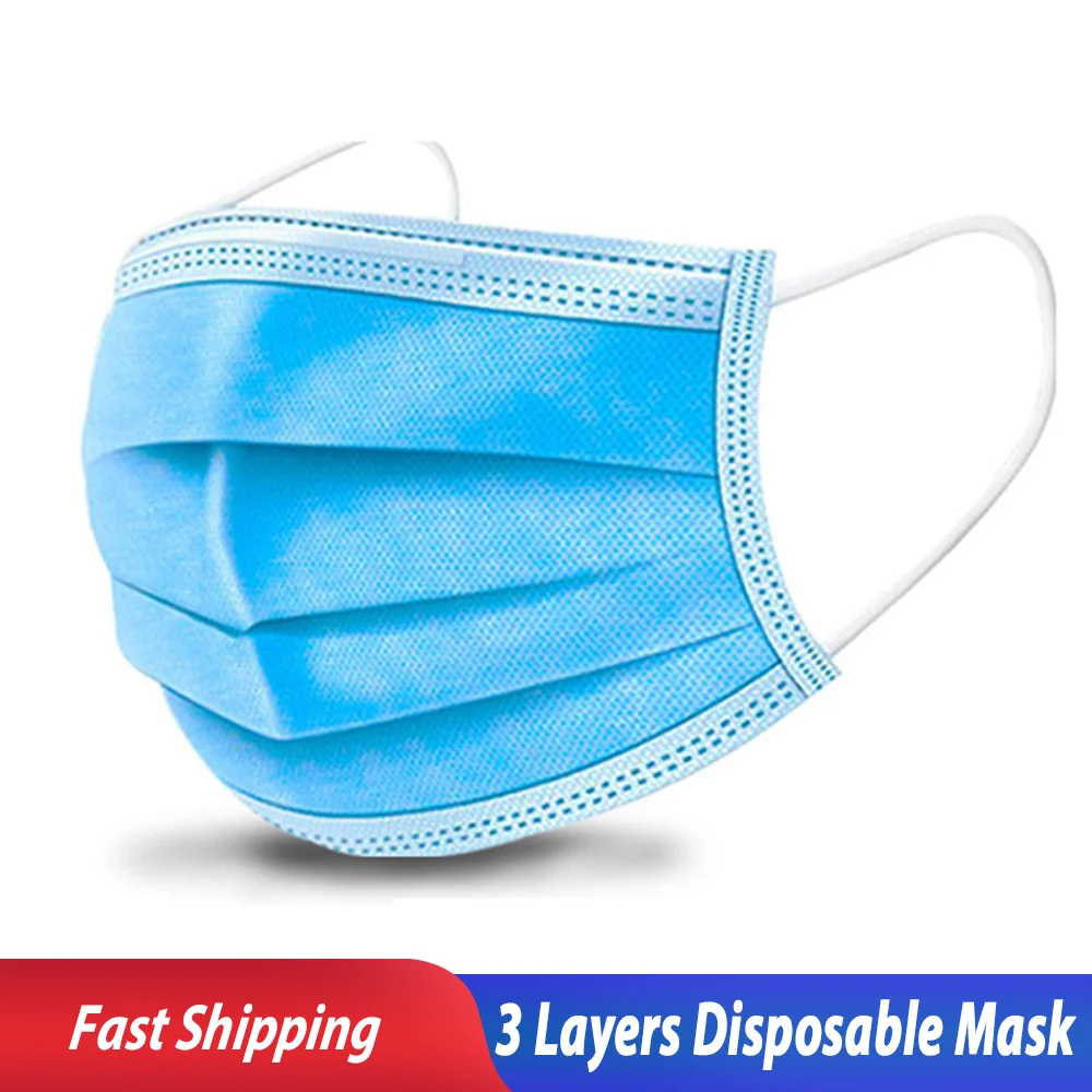 В наличии 3 слоя одноразовая маска для лица против гриппа защиты маски с защитой