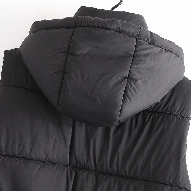 

2020 Women Winter Vest Zipper Coats Tie Waist Striped Hooded Down Cotton Jacket Parka Female Solid Warm Thick Big Pocket Outwear