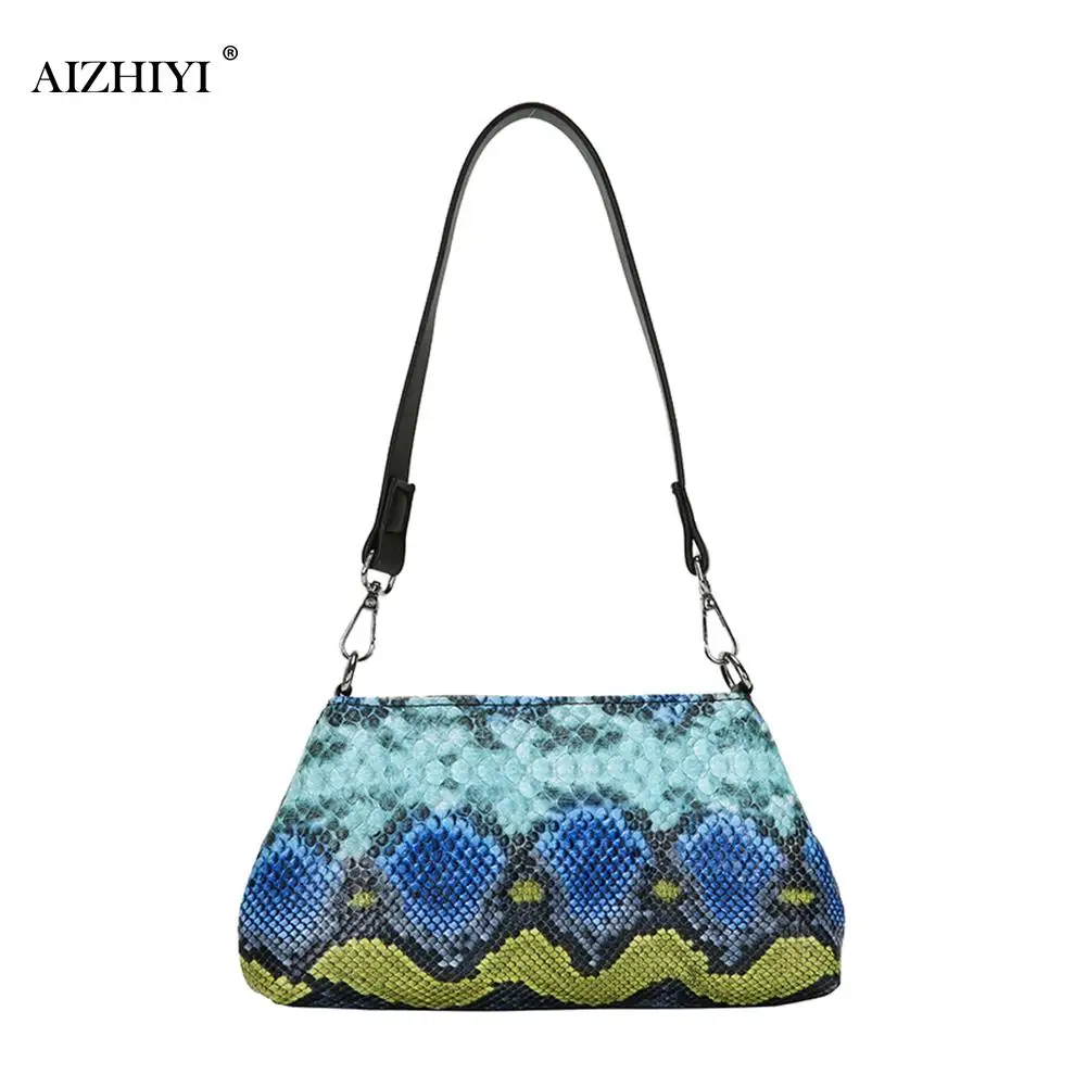 

Retro Snake Print Handbag Totes Women PU Leather Serpentine Casual Travel Street Shoulder Underarm Purse Portable Top-handle Bag