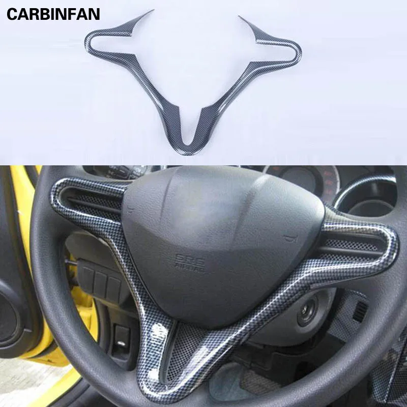 Углеродное волокно цвет кнопки рулевого колеса Накладка подходит для Honda Civic 2009