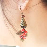 bohemian style handmade ceramic ladies diy earrings personalized fashion party ear jewelry