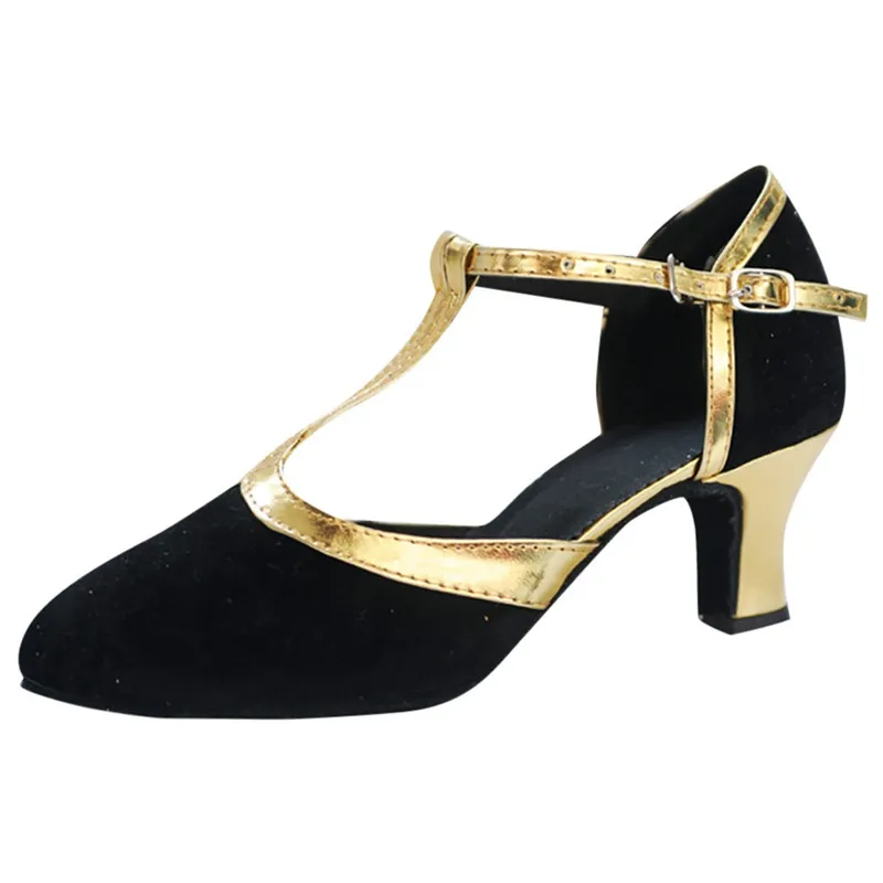 Женские туфли для бальных танцев черные с закрытым носком