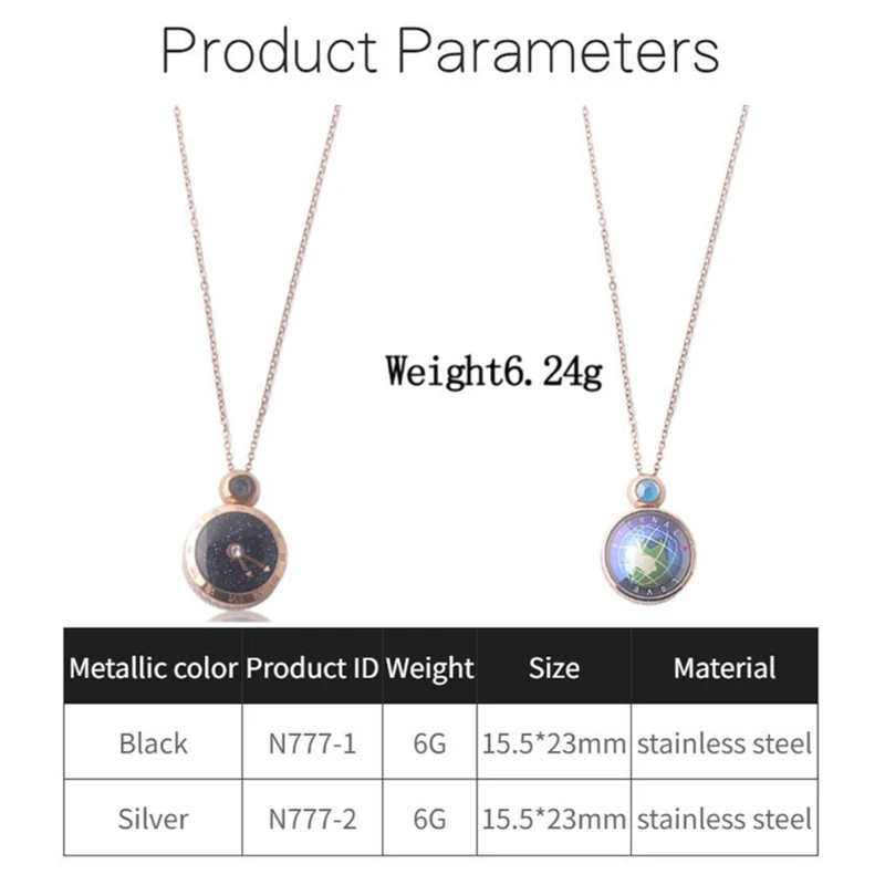 

Rotatable Global Eternal Love Nanotechnology Necklace 100 Languages of Love Pendant Lovers Valentine's Day Gift Jewelry