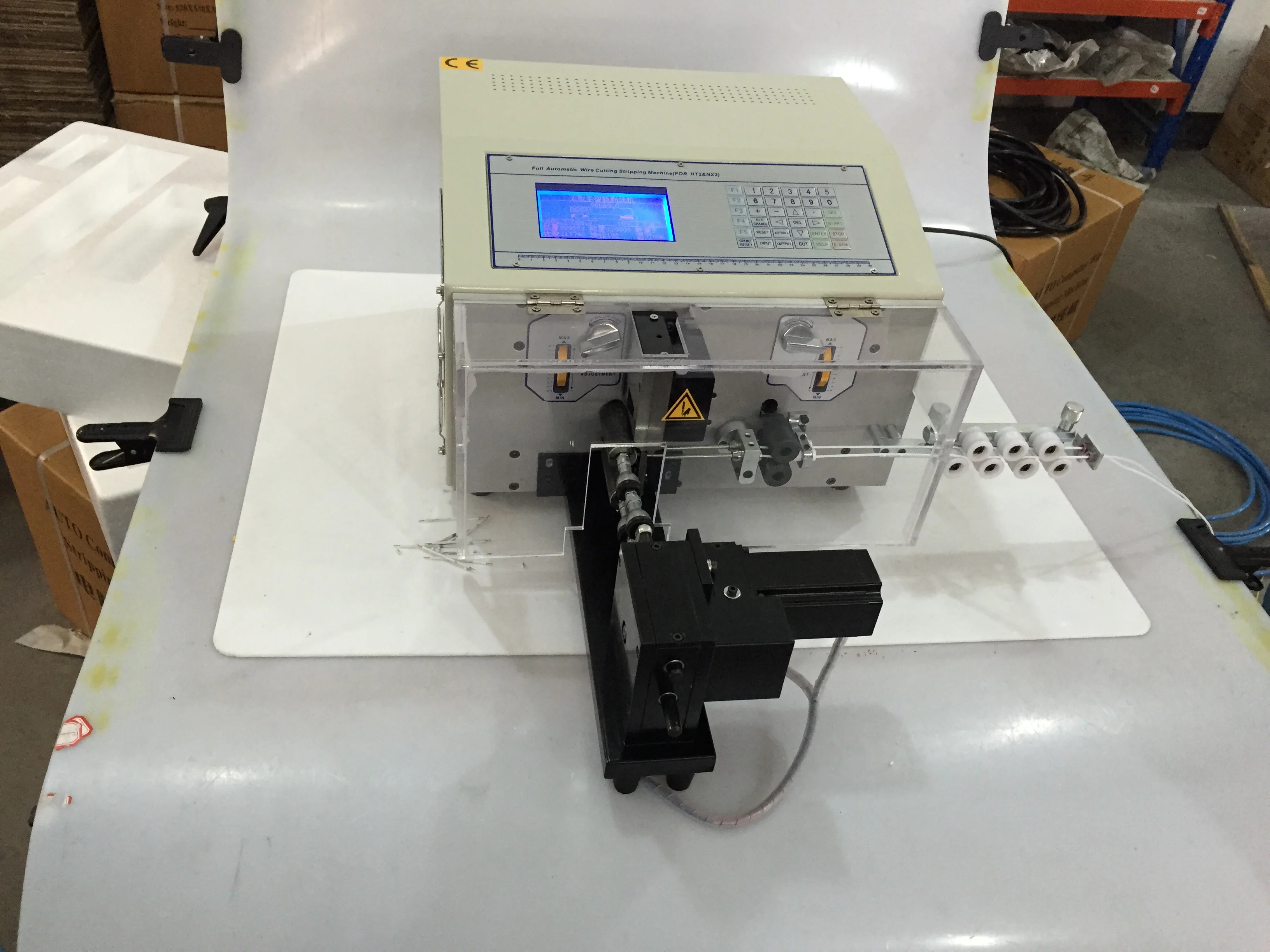 

SWT508-NX2 Electric automatic wire cable stripping twisting cutting machine with cover 220V 110V