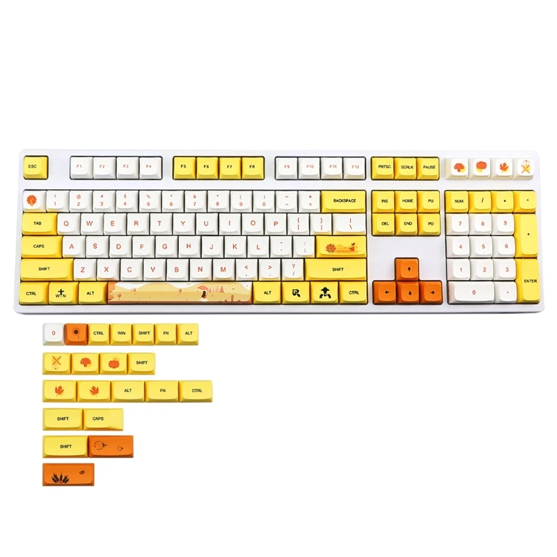

Autumn Rhyme 129 Keys XDA PBT Keycaps DYE Sublimation 2.25U 2U 1.75U GH60 GK61
