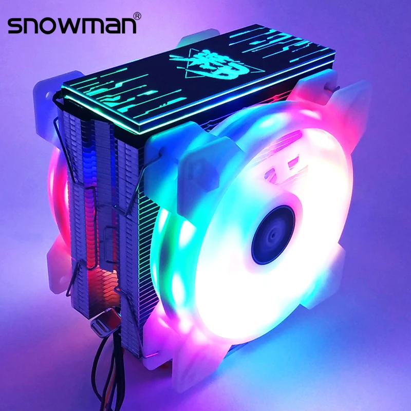 Снеговик 6 тепловых трубок кулер ЦП RGB 120 мм ШИМ 4Pin для Intel LGA775 1150 1151 1155 1366 AMD AM2 AM3 AM4 Вентилятор охлаждения процессора ПК тихий