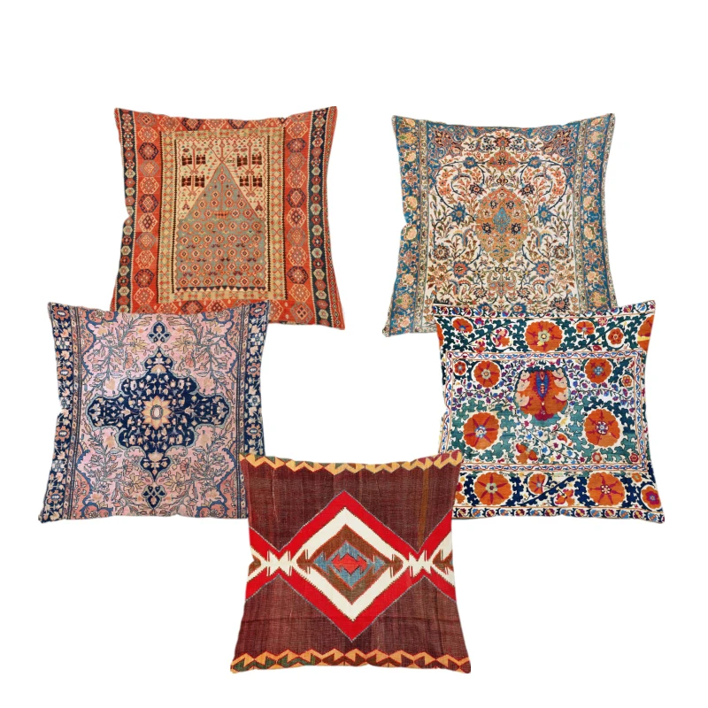 

India Mandala Pattern Cushion Cover Bohemian Throw Pillow Cover Decor Home Plush Square Pillowcases Cojin
