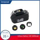 Аккумуляторная батарея 18 в, 6000 Ач, мАч, литий-ионная аккумуляторная батарея для электроинструмента Makita BL1850, BL1860B, BL1830