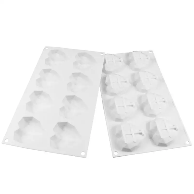 Пищевой силикон роскошный алмаз сердце десерт 3D торт формы для искусства мусс