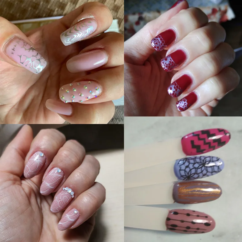 Пластины для стемпинга ногтей Bittb пластиковые цветы лист шаблон нейл-арта