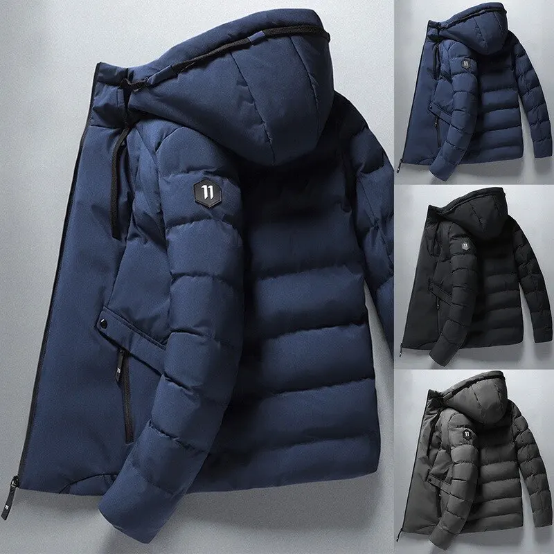 

2021 Men's down jacket warm hooded padded down jacket jacket men's casual high-quality coat warm winter parka coat men