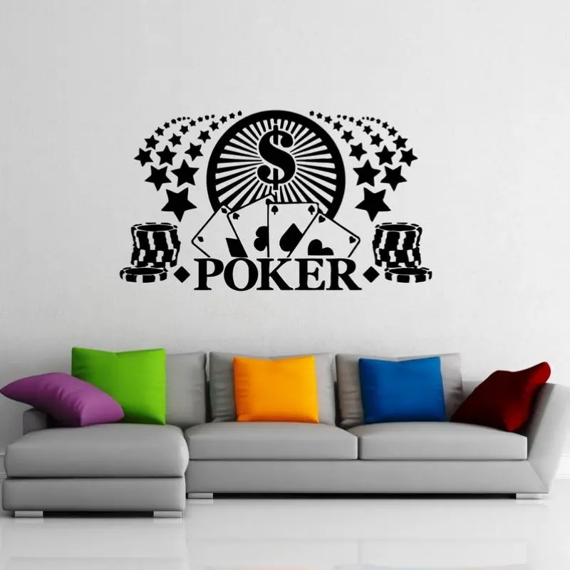 

Casino Sticker Gambling Decal Gamble Poker Posters Vinyl Wall Decals Home Decoration Decor Mural Casino Sticker
