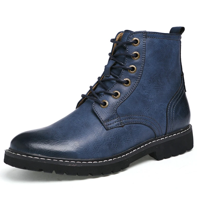 Sanzoog/зимние кожаные ботильоны; мужские ботинки Dr Martins; Botines Hombre Dr. Martens; Erkek Bot Botte Homme; высокие ботинки в британском стиле