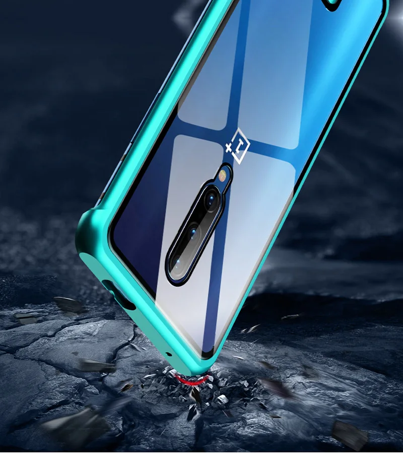 Роскошный чехол Nohon для Oneplus 7 Pro 6T противоударный металлический из закаленного