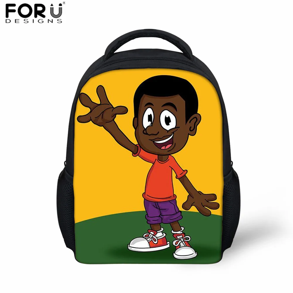 FORUDESIGNS/африканские черные школьные сумки с принтом для мальчиков мини рюкзак 12