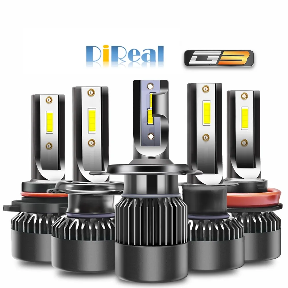 

DiRealG3 светодиодный ные фары для автомобиля H7 9005HB3 9006HB4 H8 H11 H4 светодиодный ные лампы 100 Вт H1 фары Автомобильные противотуманные лампы 6000K белые ...