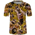 Футболка с 3d принтом аниме для мужчин и женщин, уличная одежда с изображением животных, пчелы, модные футболки для диджея, смешные Топы в стиле Харадзюку, для мальчиков, мужские футболки