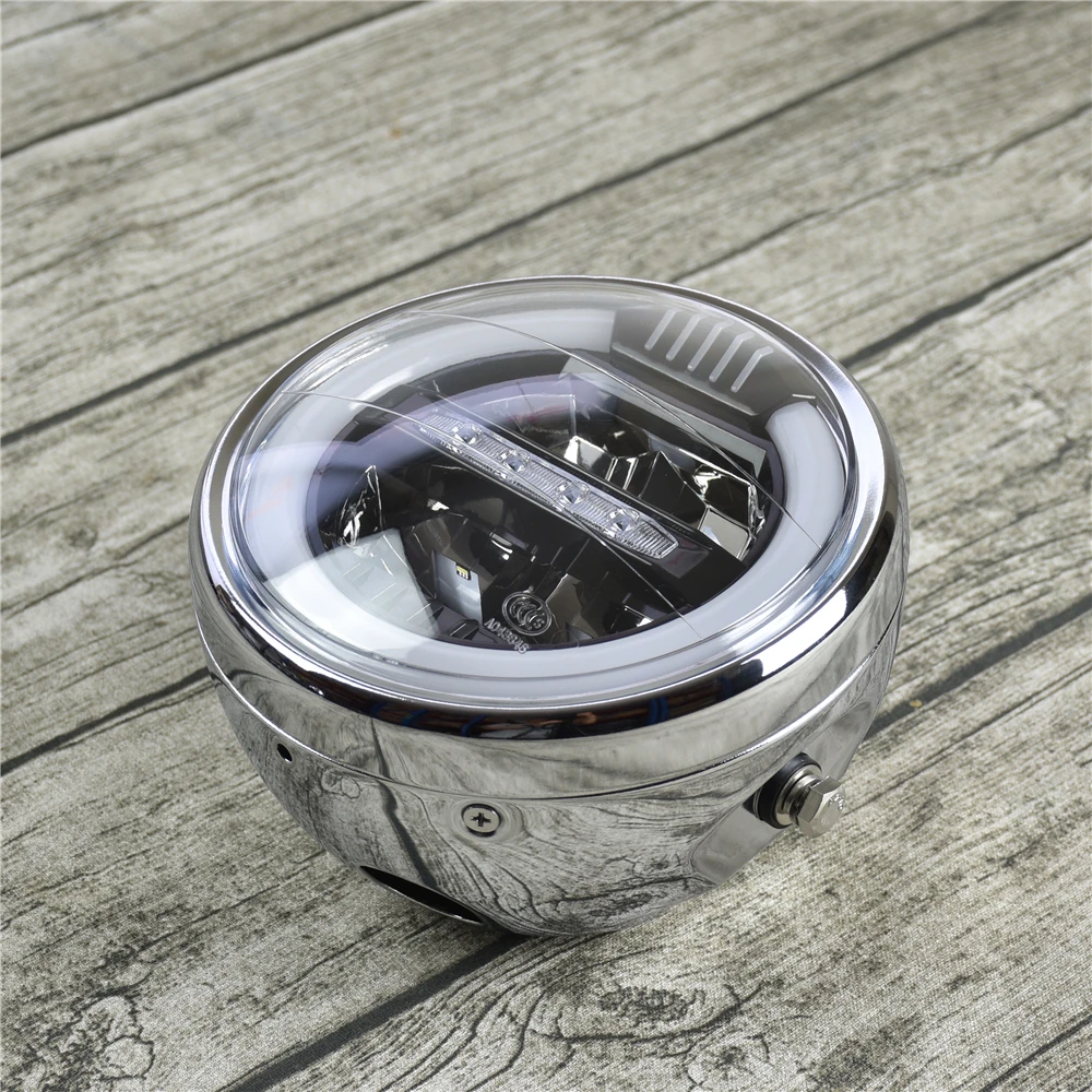 Мотоциклетная светодиодная фара в сборе кольцо ореола DRL с ближним/дальним