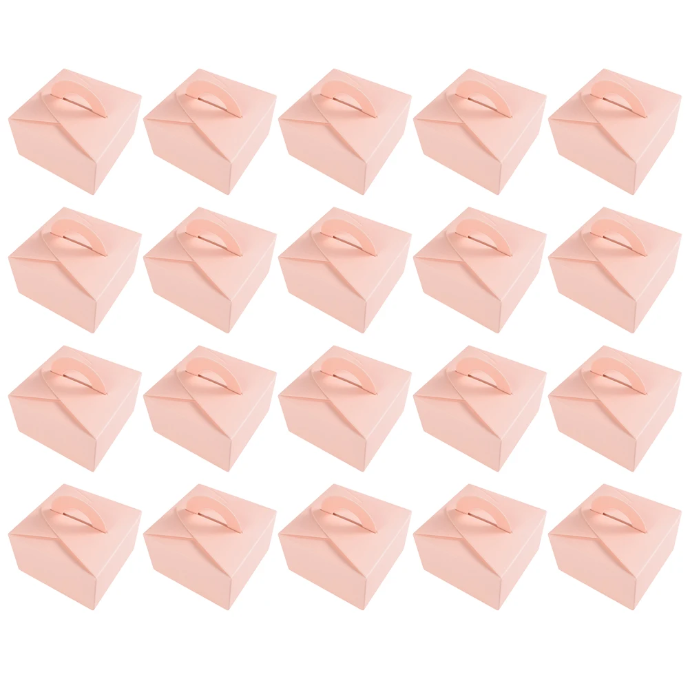 

15pcs 20pcs Pink Paper Candy Boxes Portable Packing Boxes Candy Box Container Gift Box Party Supplies Cookies Cake Box Birthday