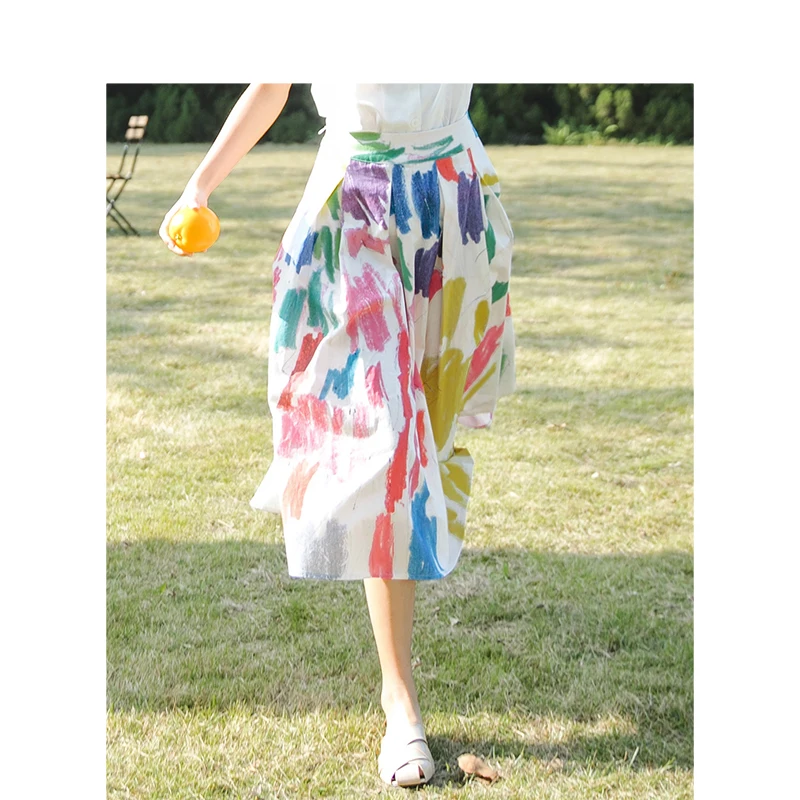 Фото INMAN летняя плиссированная юбка в стиле ретро с высокой талией|Женские юбки| |
