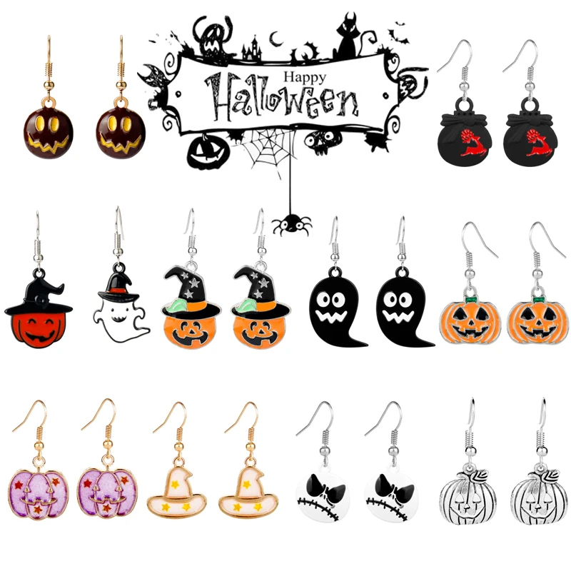 12 разных стилей для Хэллоуина ювелирное изделие подарок тыква призрак свисающие