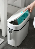 smart trash can press type waste bins with storage box nordic simplicity household bathroom toilet waterproof narrow sensor bin
