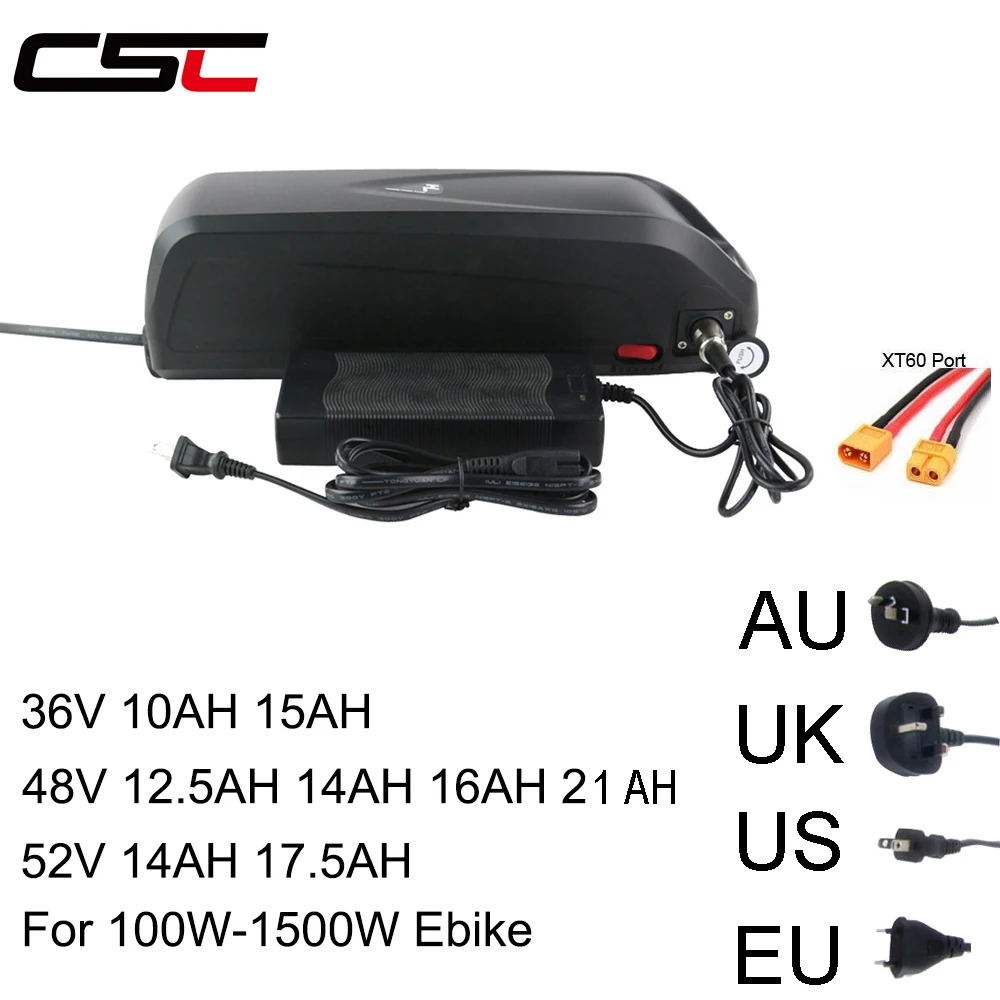 Электрический велосипед 36V 48V 52V аккумулятор 10AH 15AH 12.5AH 17.5AH 21AH 18650 SANYO samsung сотовый литиевый USB для 500-1500W Ebike kit