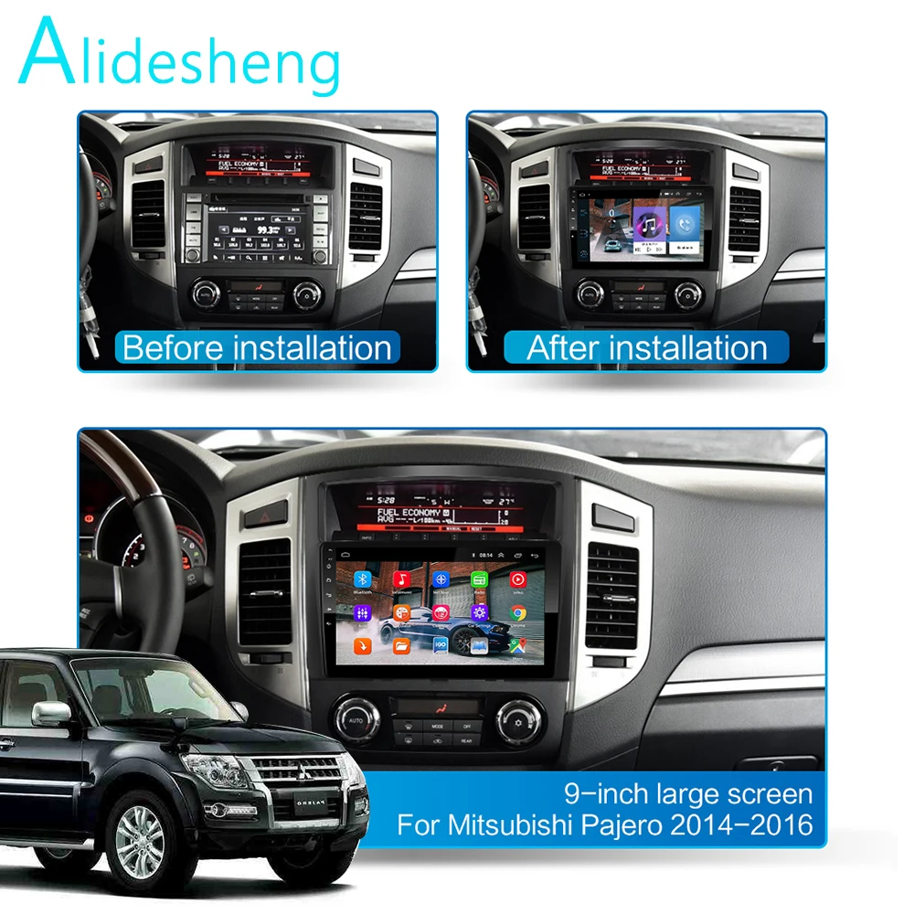 Автомобильный мультимедийный dvd плеер 2.5D 2Din Android 8.1GO GPS для Mitsubishi Pajero V97 2006 2014 радио