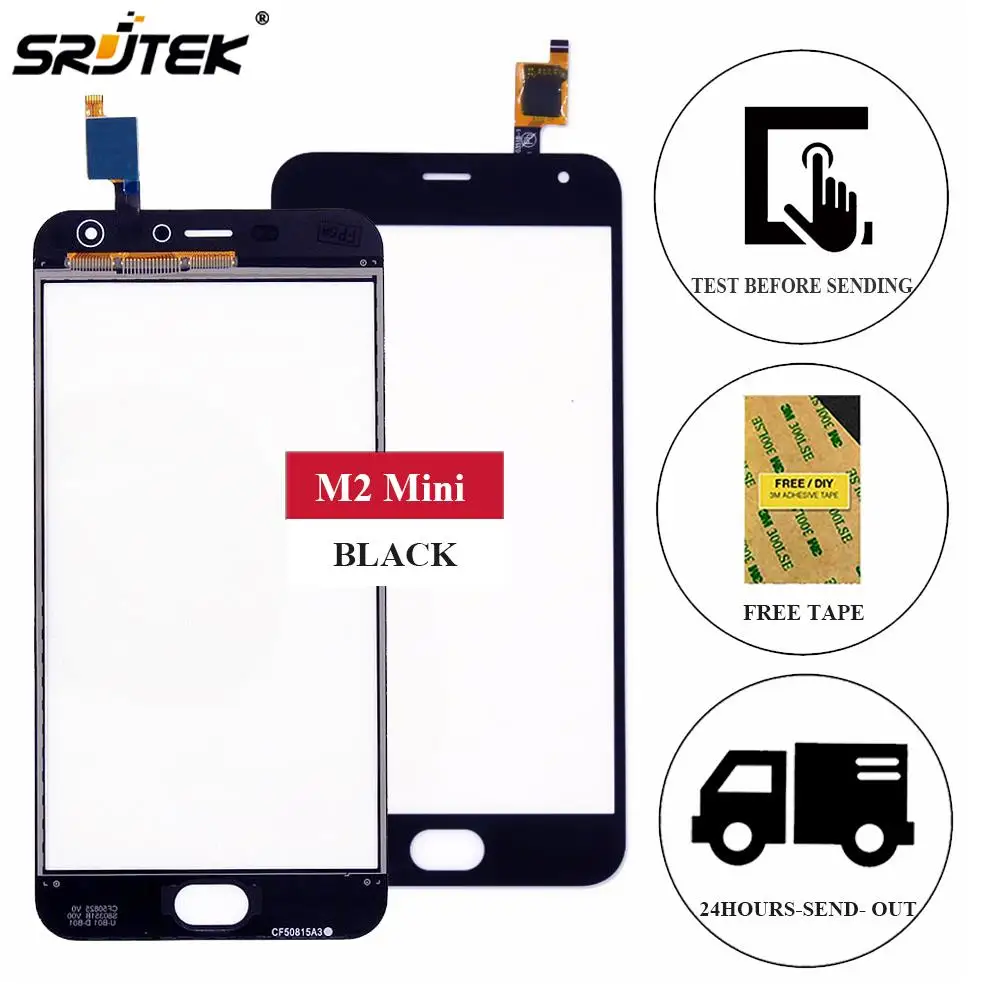 

Srjtek для Meizu M2 Mini для Meilan M2 Mini сенсорный экран дигитайзер Датчик Передняя стеклянная панель Замена 5,0 ''для M 2 Mini Black