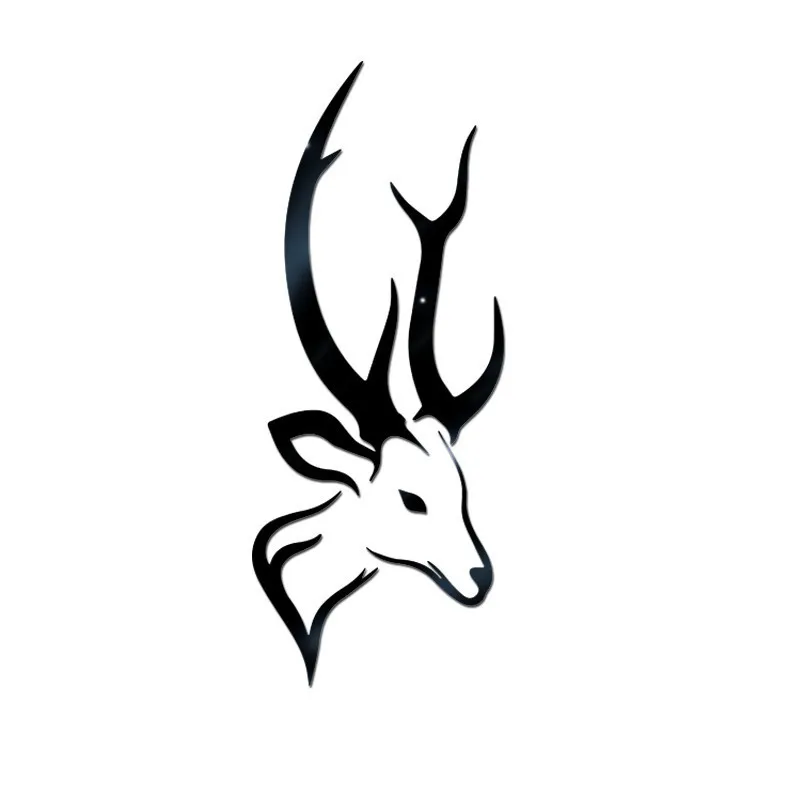 2 набора зеркальные настенные 3D наклейки сделай сам с оленем декоративные для