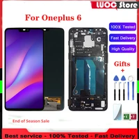 6 28 super original amoled lcd display for oneplus 6 touch screen digitizer replacement assembly parts with frame for 1 6
