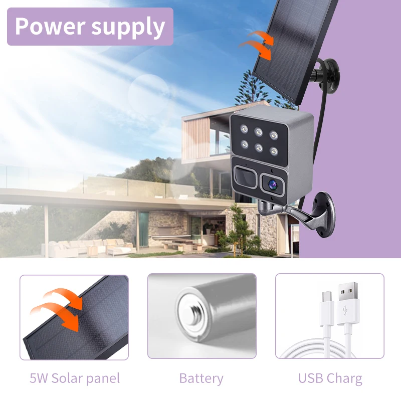 

Solar Tuya Camera WIFI 1080P FHD Wireless Outdoor Security Smart Light PIR Sensor Motion Detection Alerts Courtyard Surveillance