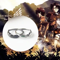 anime attack on titan eren yeager levi%c2%b7ackerman ring 925 sterling silver jewelry cosplay accessory props men birthday xmas gifts