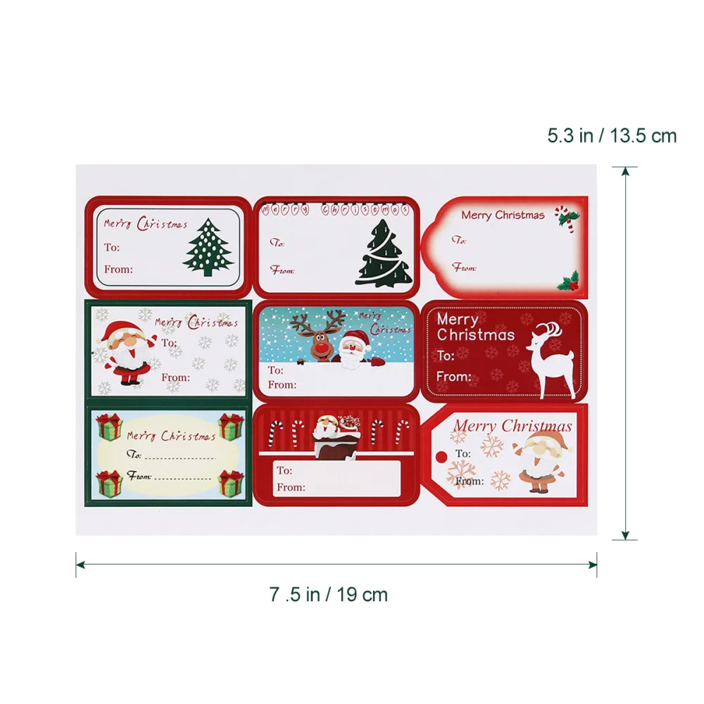 

TINKSKY 144 Christmas Self Adhesive Gift Tag Stickers 24 Assorted Designs Santa Snowmen Xmas Tree Deer Christmas Festival Birthd