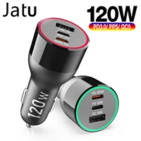 usb c car charger 3 port pd100w fast charging pps fcp qualcomm for macbook iphone huawei xiaomi mobile phone