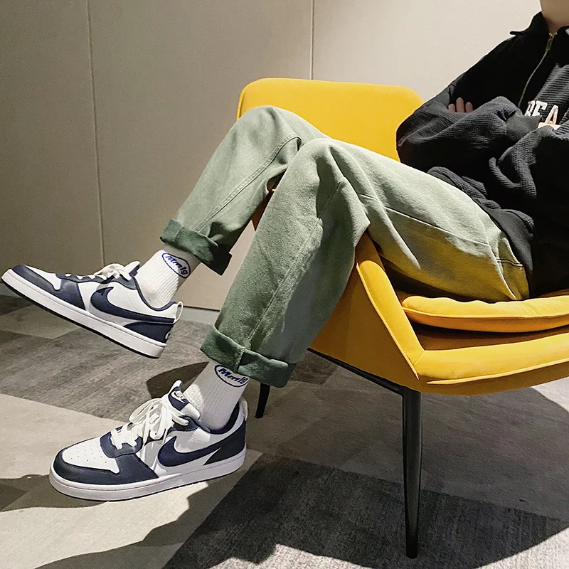 Khaki Beige Jeans Men's Fashion Cotton Casual Baggy Jeans Men Streetwear Loose Hip-hop Straight Denim Trousers Mens Clothing