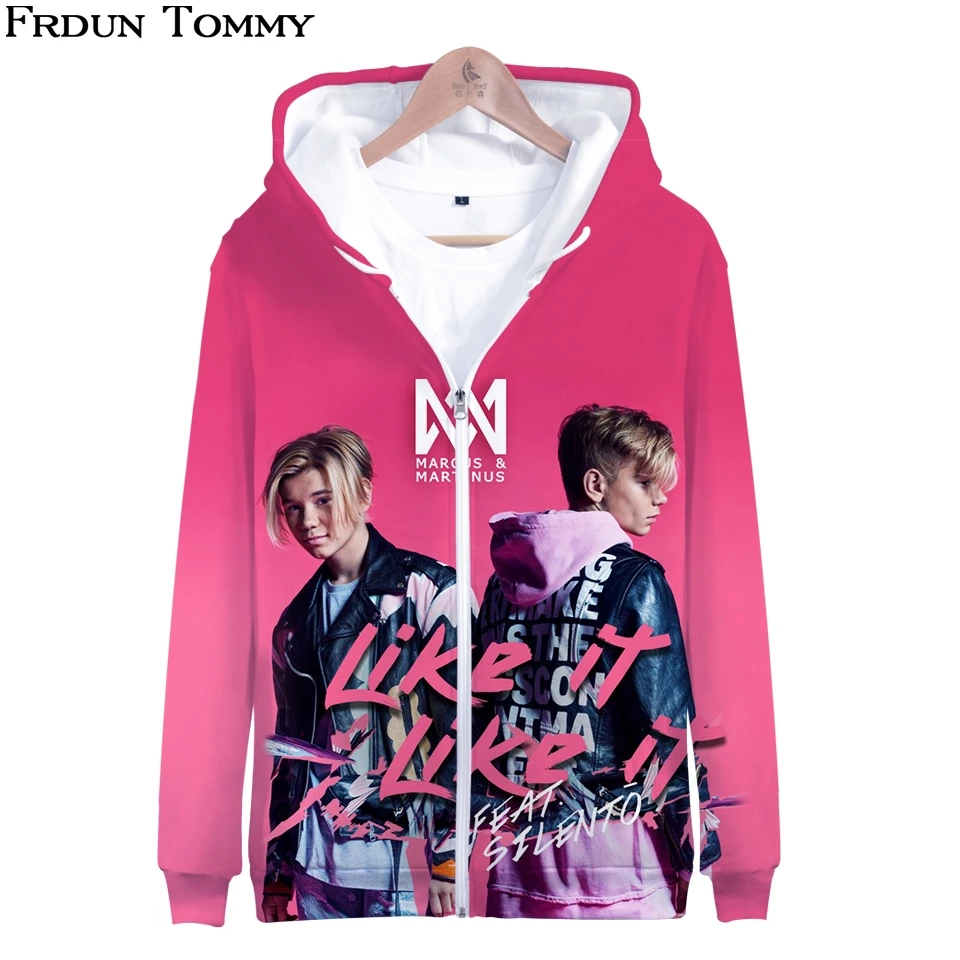 Frdun толстовка с 3D Маркусом и мартинусом на молнии Модный женский пуловер в стиле