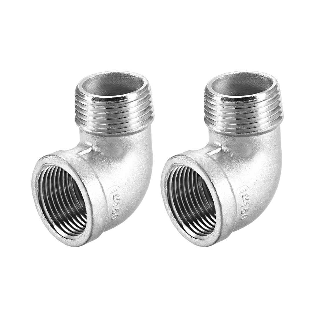

uxcell 2pcs Stainless Steel 201 Cast Pipe Fitting 90 Degree Elbow 1 BSPT Female X 1 BSPT Male Thread for air, water, fuel