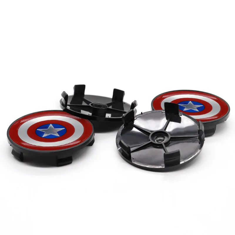 

Car parts 4pcs 60mm wheel hub cover center wheel sticker car logo, suitable for Captain America- personalized modification parts