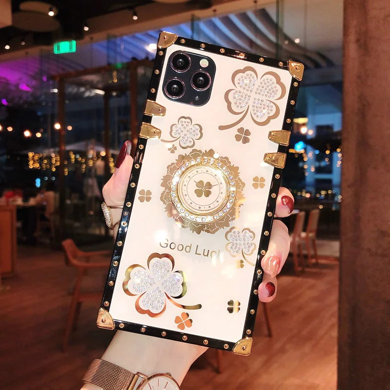 luxury ring flowers soft phone case for huawei honor 9x 20i 20 30 pro 30s v30 y5p y6p y7p y9a y9 prime 2019 square cover fundas free global shipping