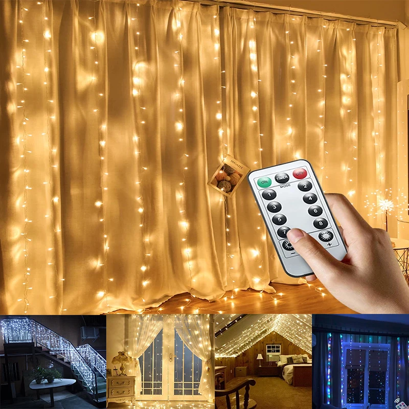 3 м светодиодный занавес гирлянды usb пду Управление на Рождество и новый год