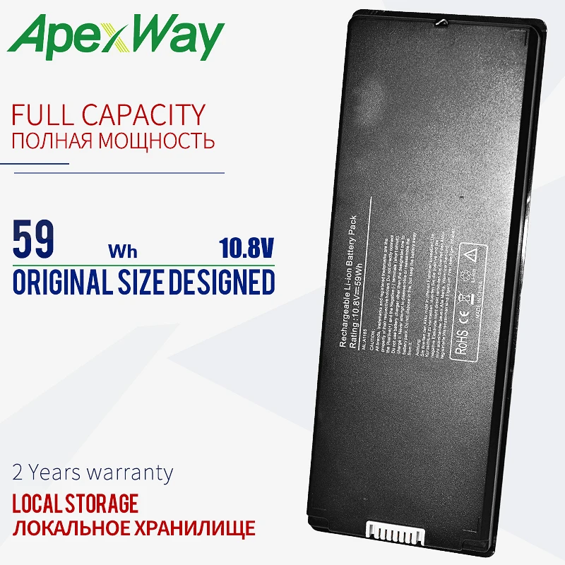 

Black 59Wh A1185 A1181 Laptop Battery For Apple MA566 MA566FE/A MA566G/A MA566J/A FOR MACBOOK 13" MA472 MA472B/A MA701 MB404X