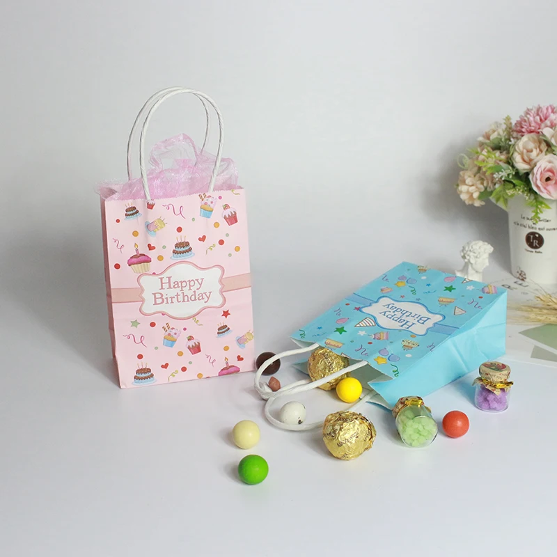 

AVEBIEN New 10pcs Cartoon Birthday Party Bow Portable Gift Bag Baby Souvenirs Letter Candy Packaging Bag пакеты для упаковки