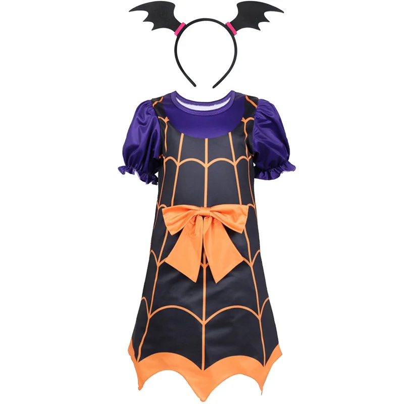 A-2 Vampirina/платье для девочек на Хэллоуин; Детский карнавальный Рождественский костюм вампира; детская одежда для дня рождения; летняя одежда; аксессуары - Цвет: A-2