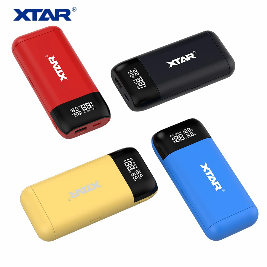 XTAR PB2S Мощность банк ЖК-дисплей USB Зарядное устройство QC3.0 Тип-C вход для 18700 20700 21700