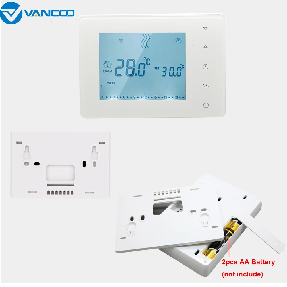 Vancoo RF беспроводной цифровой термостат Настенный Газовый Котел Отопление Еженедельно Программируемые температурные аккумуляторы с контроллером питание